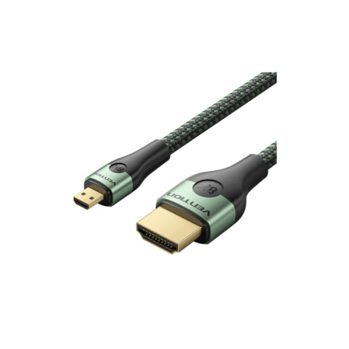 Кабель мультимедійний HDMI M to HDMI micro M 1.0m V2.0 8K 60Hz green Vention (AGKGF)