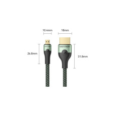 Кабель мультимедійний HDMI M to HDMI micro M 1.0m V2.0 8K 60Hz green Vention (AGKGF)