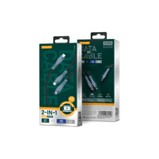 Дата кабель USB-C to USB-C + Lightning 1.3m Azeada 27W/100W black Proda (PD-B73th-BK)