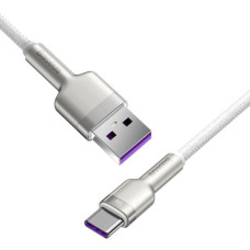 Дата кабель USB 3.1 AM to USB-C 2.0m 6.0A 66W Cafule Series Metal White Baseus (CAKF000202)