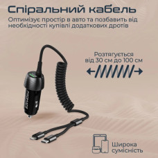 Зарядний пристрій Promate 33W USB-C + Lightning cables + USB-A port (powerdrive-33pdci.black)