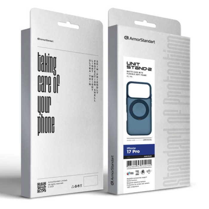 Чохол до мобільного телефона Armorstandart Unit Stand2 Apple iPhone 17 Pro Dark Blue (ARM86336)