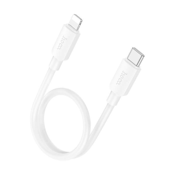 Дата кабель USB-C to Lightning 0.25m Hyper PD X96 white HOCO (6942007609371)