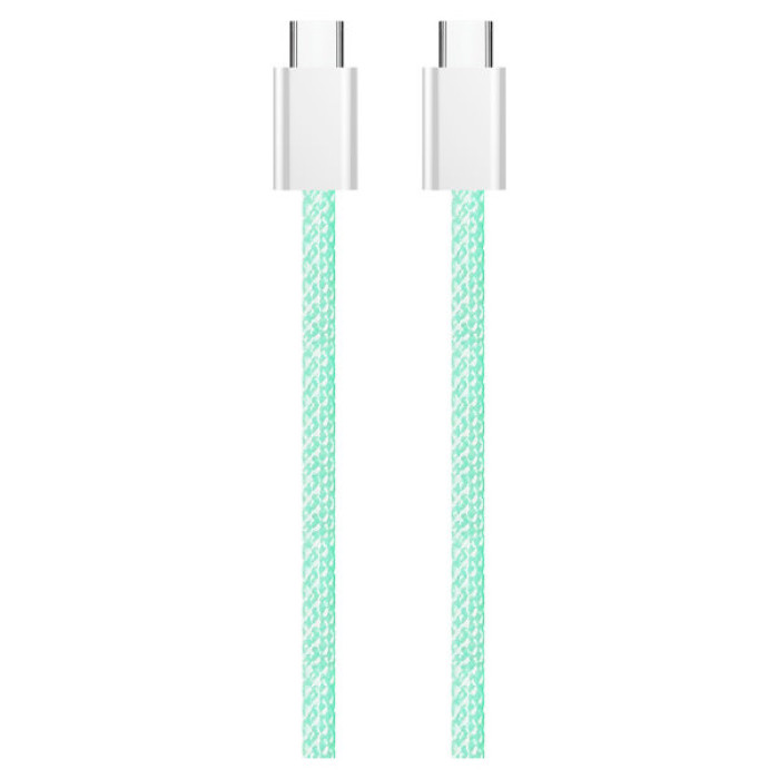Дата кабель USB-C to USB-C 1.0m 60W 3.0А green ColorWay (CW-CBPDCC061-G)