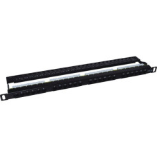 Патч-панель 19" 24xRJ-45 STP cat.5e, 0.5U, with cable organizer Kingda (KD-PP41-STP-C5e-24P-0.5U)