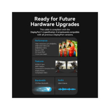 Кабель мультимедійний miniDisplayPort M to Mini DisplayPort M 2.0m V1.4 8K60Hz blue Vention (HCGLH)