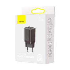 Зарядний пристрій Baseus Super Si Pro Quick Charger C+U 30W black (CCSUPP-E01)