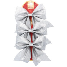 Прикраса декоративна Chomik банти текстиль, 3 шт, срібні (5900779853768_2)