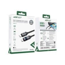 Дата кабель USB-C to USB-C 1.2m 60W digital display C15-03 Black Acefast (6974316283720)