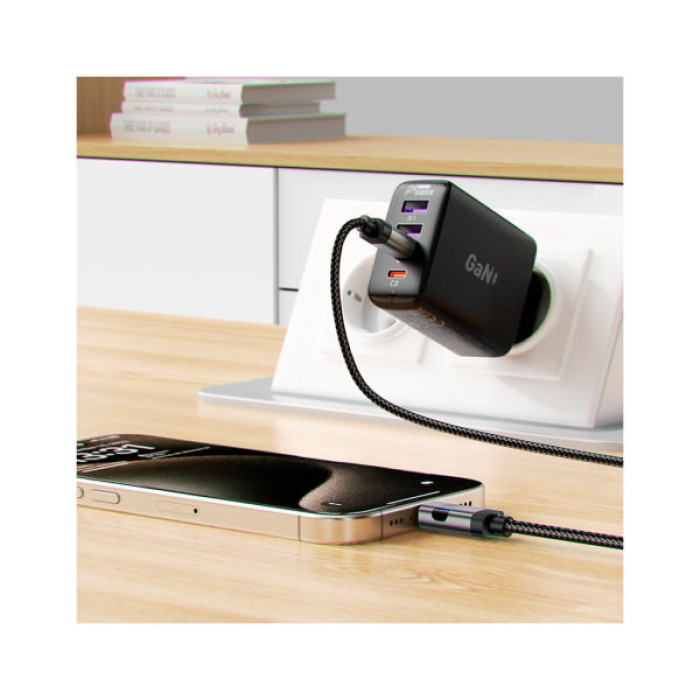 Дата кабель USB-C to USB-C 1.2m 60W digital display C15-03 Black Acefast (6974316283720)