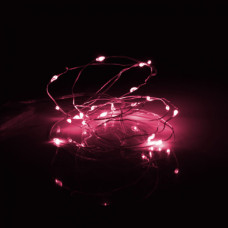 Гірлянда YES! Fun Нитка на мідному дроті 20 LED Рожева 2 м Статична На батарейках (975024)