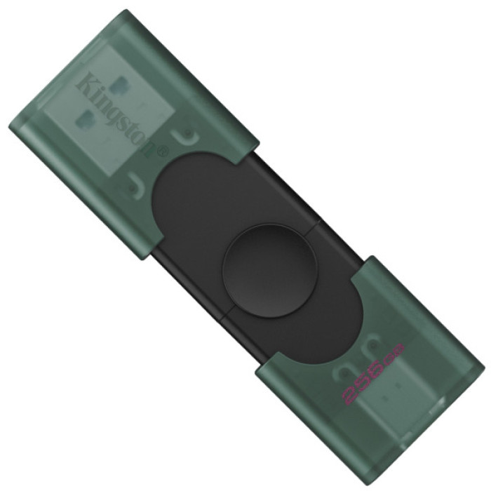 USB флеш накопичувач Kingston 256GB DataTraveler Duo USB 3.2 / Type-C Black/Green (DTDEG2/256GB)