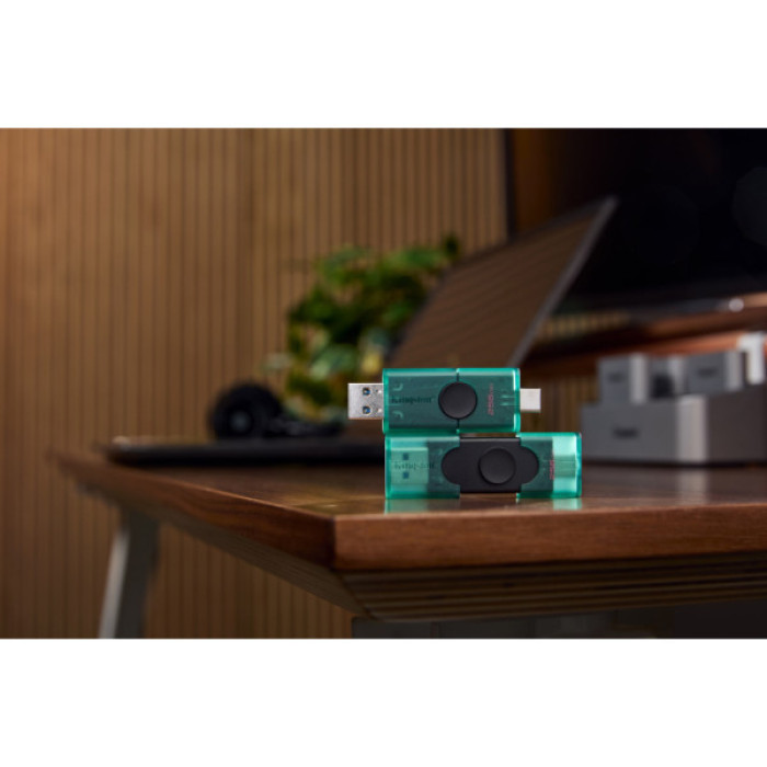 USB флеш накопичувач Kingston 256GB DataTraveler Duo USB 3.2 / Type-C Black/Green (DTDEG2/256GB)