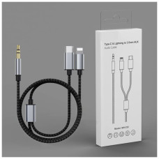 Кабель мультимедійний 3.5mm M to USB-C + Lightning 1.15m XoKo (XK-MH-232)