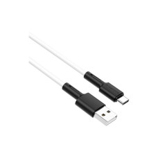 Дата кабель USB 2.0 AM to USB-C 1.0m 3A silicone BX31 white BOROFONE (6931474710406)