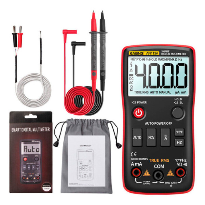 Цифровий мультиметр ANENG AN113A, V, A, R, T, F (AN113A)