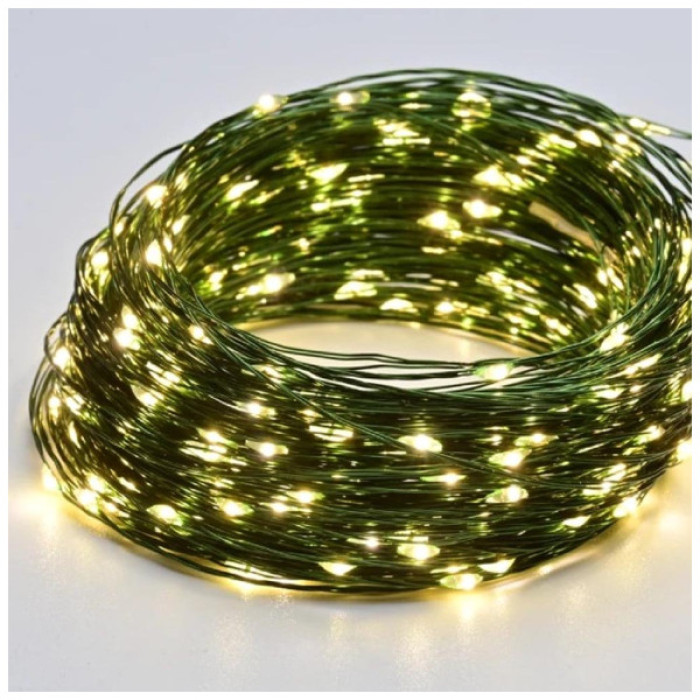 Гірлянда ColorWay Роса LED 100 10 м 8 функцій теплий колір USB (CW-G-100L10NU)