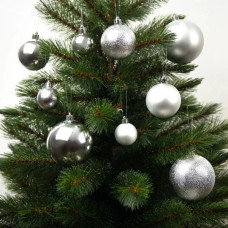 Ялинкова іграшка House Of Seasons Кульки Пластик 46 шт D4 см D6 см D8 см Сріблясті (8720967923458)