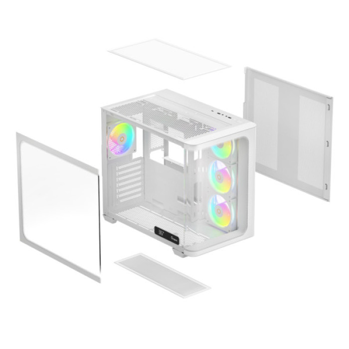 Корпус для ПК OCYPUS IOTA C70 WH CURVE ARGB DIGITAL (IOTA-C70-WHD400CD-GL)