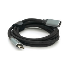 Дата кабель USB-C M/F 1.0m USB 3.2 Gen2 100W 10Gbps 4K60Hz black Voltronic (YT-TC-TC-EXB-1m)