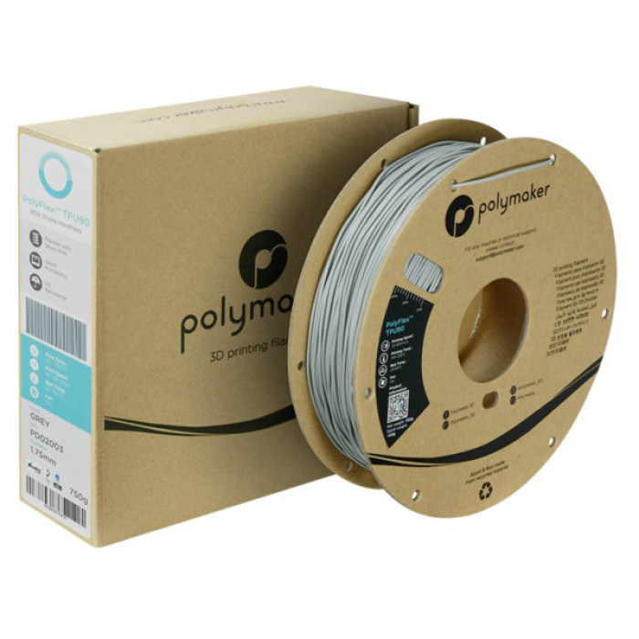 Пластик для 3D-принтера Polymaker TPU-90A 1,75mm 0,75kg GREY (PD02003)