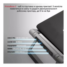 Концентратор Promate USB Hub 9 ports primebase-c.grey (primebase-c.grey)