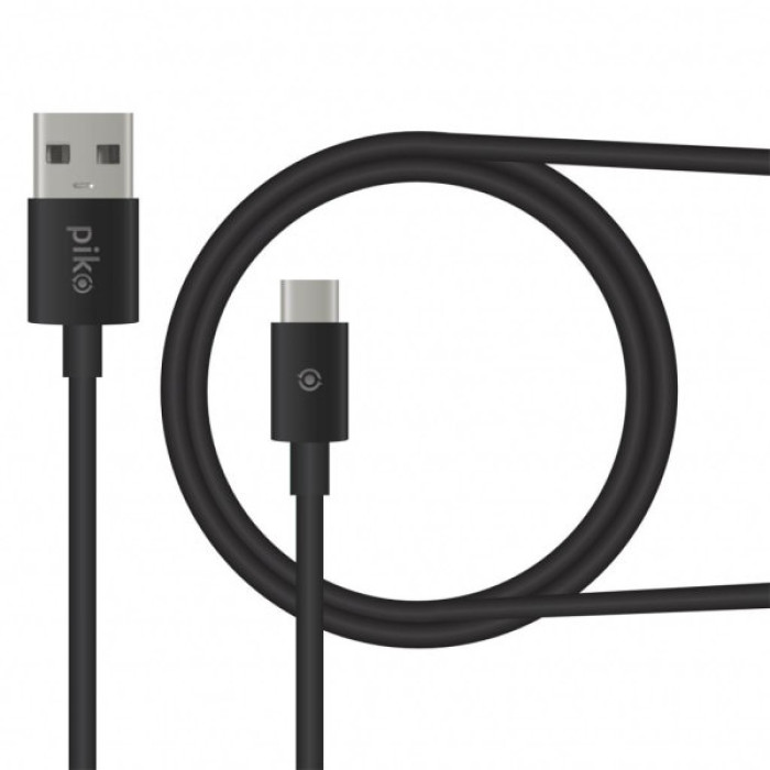 Дата кабель USB 2.0 AM to USB-C 1.2m black Piko (1283126489174)