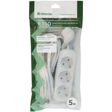 Мережевий подовжувач Defender E350 5.0 m 3 роз white (99223)