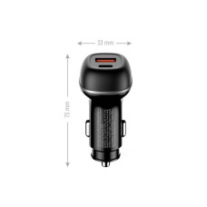 Зарядний пристрій ColorWay USB-C PD65W + USB QC3.0 car adapter (CW-CHA068PD-BK)