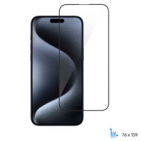 Скло захисне 2E iPhone 15 Pro Max 2.5D FCFG black (2E-IP-15PM-6.7-SMFCFG-BB)