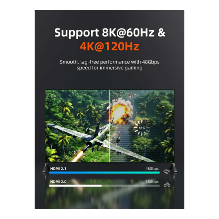 Кабель мультимедійний HDMI M to HDMI M 2.0m V2.1 8K60Hz Cabletime (CA915910)