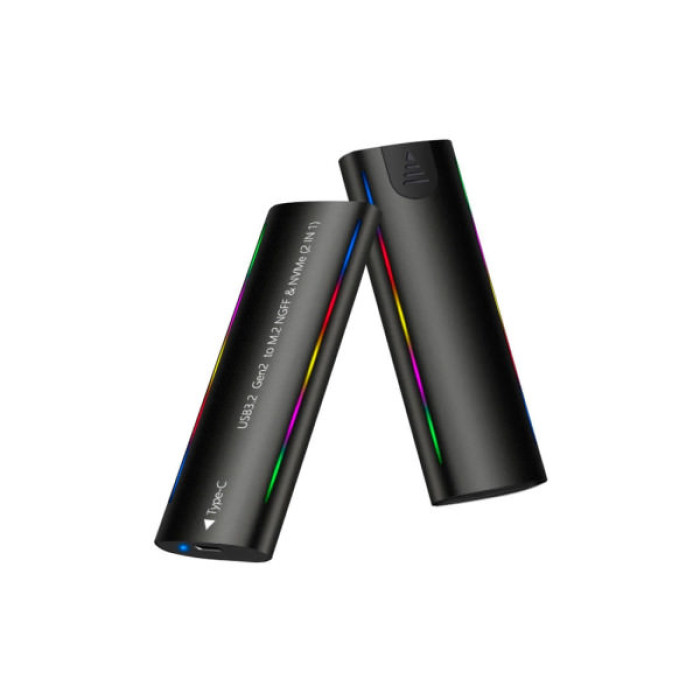 Кишеня зовнішня Dynamode M.2 SSD NVMe/SATA combo USB3.2 GEN2 Type-C aluminium black (DM-CAD-SSD10)
