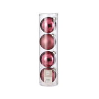 Ялинкова іграшка House Of Seasons Скляні кульки 4 шт D10 см Рожеві (8718861800487)