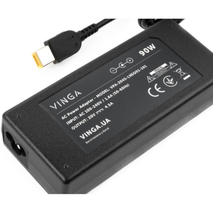 Блок живлення до ноутбуку Vinga Lenovo 90W 20V 4.5A square (VPA-2045-LNSQ01-101)