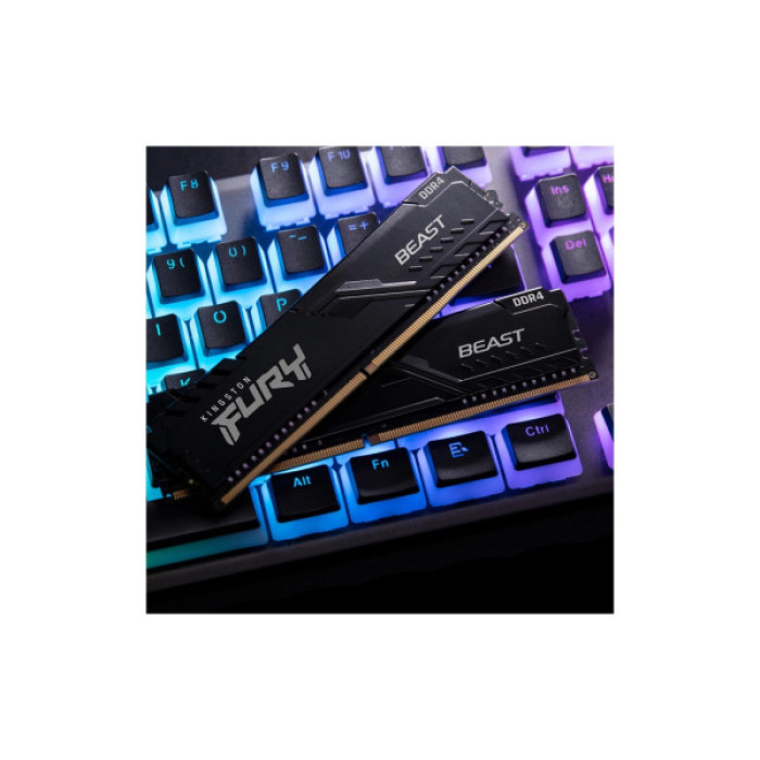 Модуль пам'яті для комп'ютера DDR4 16GB (2x8GB) 3200 MHz Black Kingston Fury (ex.HyperX) (KF432C16BBK2/16WP)