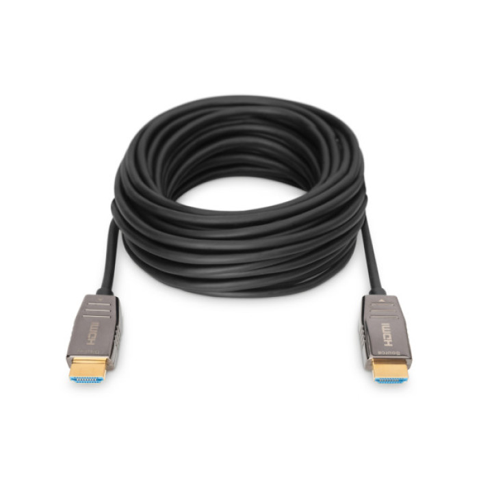 Кабель мультимедійний HDMI M to HDMI M 30m 8K AOC hybrid-fiber black Digitus (AK-330126-300-S)