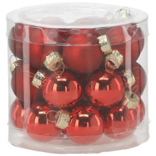 Ялинкова іграшка Chomik скляні кульки 24 шт, 2,5 см, червоні (5900779882126_3)
