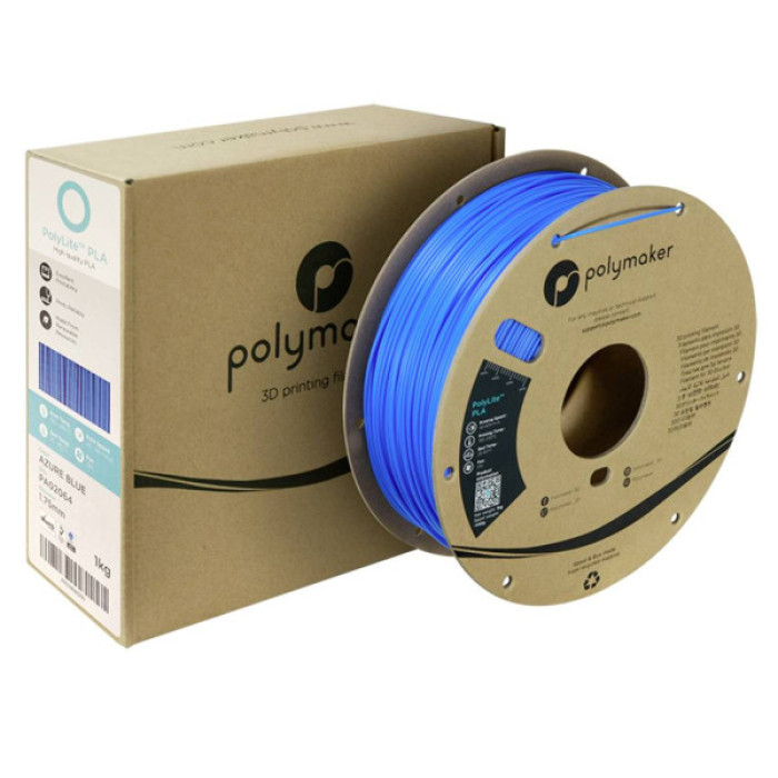 Пластик для 3D-принтера Polymaker PLA POLYLITE 1,75mm 1kg AZURE BLUE (PA02064)