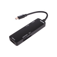 Концентратор Maxxter USB-C to 1xUSB 3.0 + 2xUSB 2.0 + SD/TF (HU3C-3PTF-01)