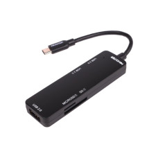 Концентратор Maxxter USB-C to 1xUSB 3.0 + 2xUSB 2.0 + SD/TF (HU3C-3PTF-01)