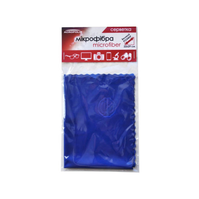 Серветки Acropolis A-90/12 microfiber 29*22см blue, поштучно (A90-12DB)