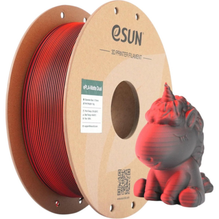 Пластик для 3D-принтера eSUN PLA matte dual 1,75mm 1kg RED BLACK (PLA-MTD175B-BR1P1)