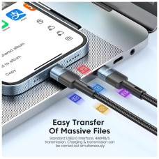 Дата кабель USB-C to USB-C 1.0m 100W blue Essager (EXCTT1-XC03)