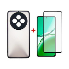 Чохол до мобільного телефона Dengos Oppo Reno12 F 4G Case Matte + Glass (Black) (DG-KM-157)