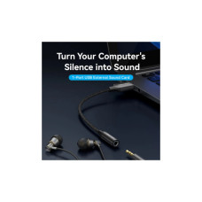Звукова плата Vention USB AM to 3.5mm F 0.25m (4pin) 96kHz/24bit DSP noise reduction (CVEBC)