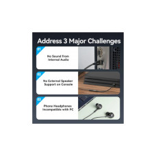 Звукова плата Vention USB AM to 3.5mm F 0.25m (4pin) 96kHz/24bit DSP noise reduction (CVEBC)