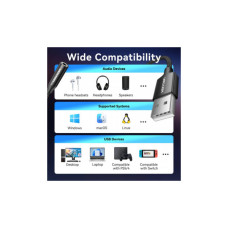 Звукова плата Vention USB AM to 3.5mm F 0.25m (4pin) 96kHz/24bit DSP noise reduction (CVEBC)