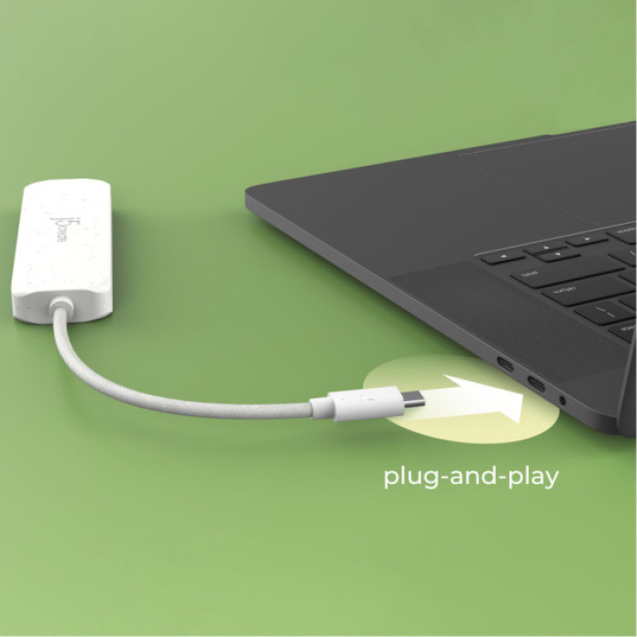 Концентратор J5create USB-C to 4xUSB-C 3.2 10Gbps white (JCH345EW-N)