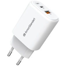 Зарядний пристрій Armorstandart 1xUSB-C + 1xUSB 25W GaN white (ARM89532)