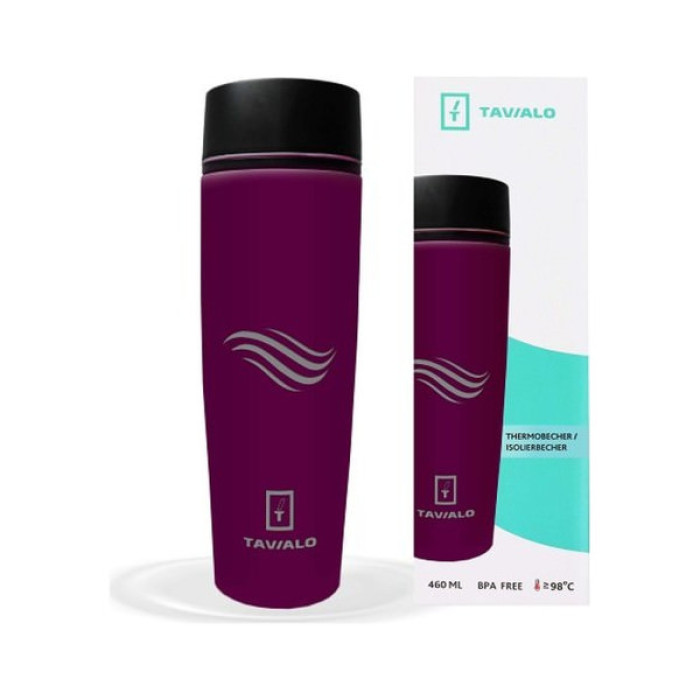 Термокружка Tavialo матовий бордовий колір + 2 ущільнювальних кільця 460 мл (190460103)